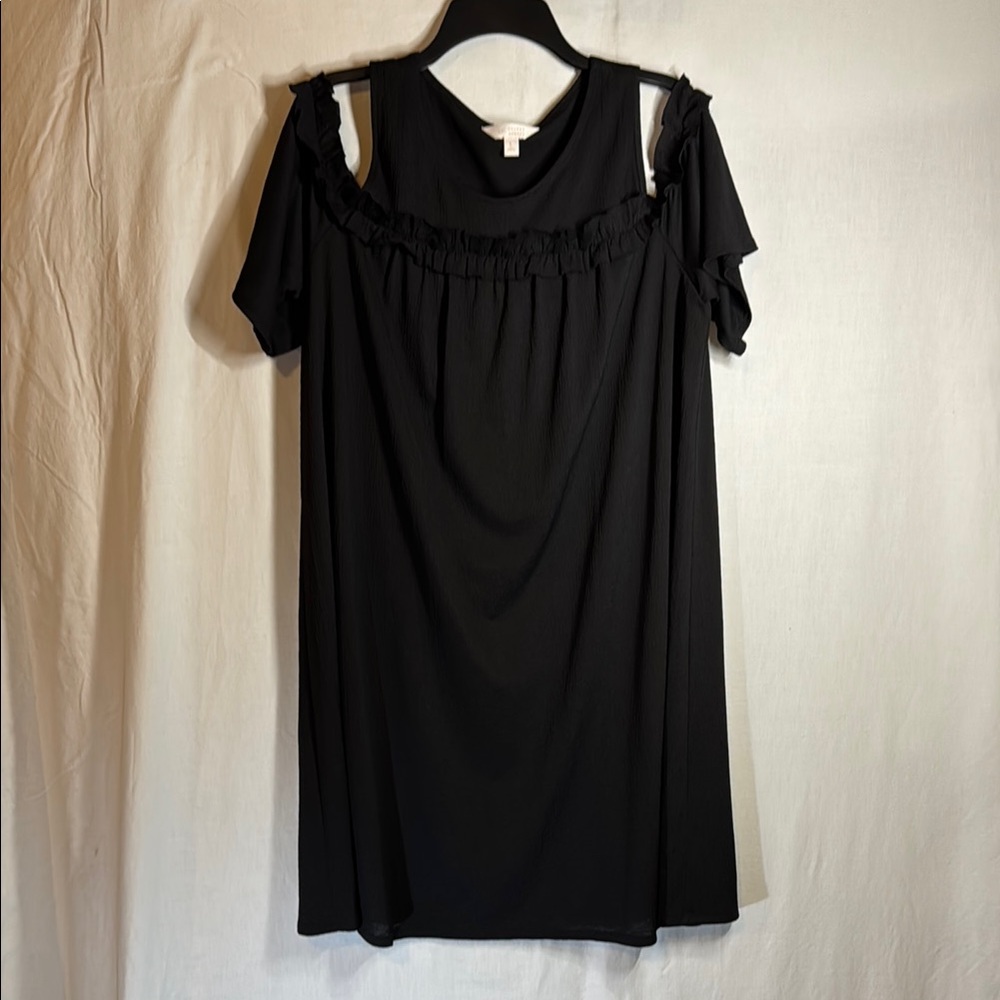 LC Lauren Conrad Black Cold Shoulder Mini Dress